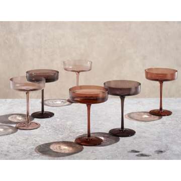 Khen Venus Glasses Luxury Glassware - Set of 6 - Everyday, Winter Gift Her, Mom, Wife, Girlfriend, S...