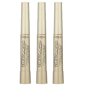 L'Oreal Paris Telescopic Mascara, Black [905] 0.27 oz (Pack of 3)