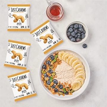 Roastery Coast Just Cashews Unsalted Snack Packs - 24 Individually Wrapped