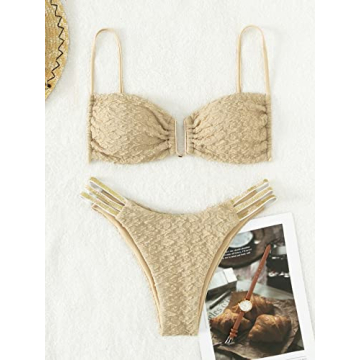 GORGLITTER Women's Sexy Adjustable Bikini Swimsuit