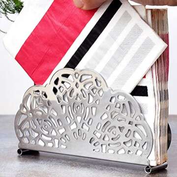 1pc Scalloped Napkin Holder Tissue Holder Wear-resistant Napkin Holder Napkin Storage Shelf Tissue Dispenser Hotel Supplies Decorative Tissue Stand Napkin Stand Tissue Rack