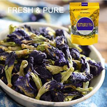 Butterfly Pea Flower Tea, Pure Natural Butterfly Pea Tea, Premium Dried Butterfly Pea Flower