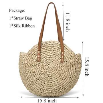 Women's Large Summer Beach Tote - Stylish Straw Handbag