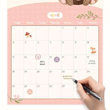 Baby's First Year Book & Calendar with 54 Stickers By Bright Day – Capture Milestones with Baby's First Year Calendar – Keepsake Memory Journal for Newborns