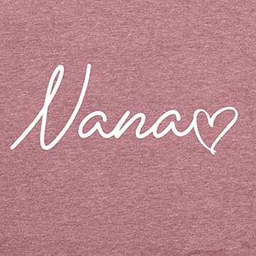 Nana T Shirt Women Funny Letter Print Love Heart Graphic Grandma Gift Tops Tees Casual Short Sleeve Shirts Top (Pink, Large)