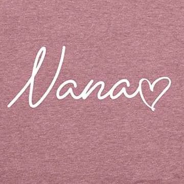 Nana T Shirt Women Funny Letter Print Love Heart Graphic Grandma Gift Tops Tees Casual Short Sleeve Shirts Top (Pink, Large)