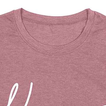 Nana T Shirt Women Funny Letter Print Love Heart Graphic Grandma Gift Tops Tees Casual Short Sleeve Shirts Top (Pink, Large)