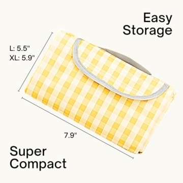 Waterproof Gingham Picnic Blanket Foldable Large XL Sizes