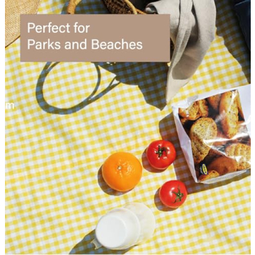 Waterproof Gingham Picnic Blanket Foldable Large XL Sizes