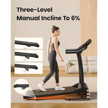 YUEJIQI 3.0HP Folding Treadmill with Incline