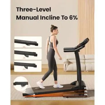 YUEJIQI 3.0HP Folding Treadmill with Incline