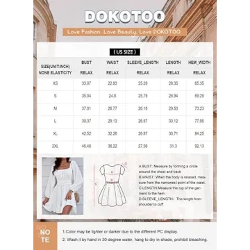 Dokotoo Square Neck Summer Dress for Women - Grey
