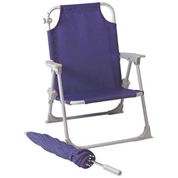 Redmon Beach Baby KIDS Umbrella Chair, Purple , 14W x 12D x 36.75H