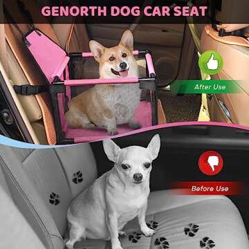 GENORTH Small Dog Car Seat for Pets Up to 11 lbs