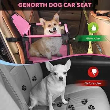 GENORTH Small Dog Car Seat for Pets Up to 11 lbs