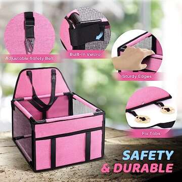 GENORTH Small Dog Car Seat for Pets Up to 11 lbs