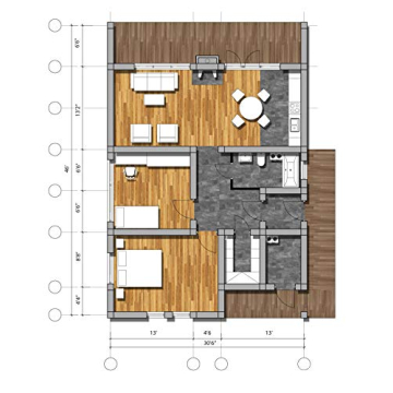 Timber Frame Kit Prefab DIY Building Home - 1409 Sq.Ft