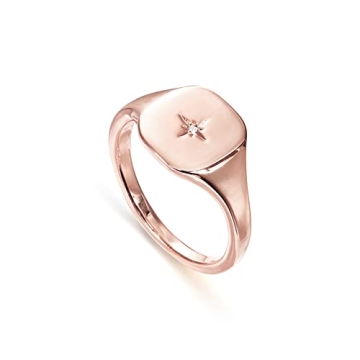 PAVOI North Star Design Signet Ring - Stylish Everyday Jewelry