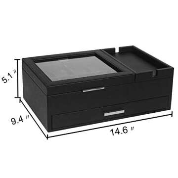 Lifomenz Co Men’s Jewelry Box Valet Tray & Charging Station