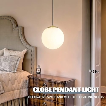 Elegant 6-inch Globe Pendant Light with Brass Finish