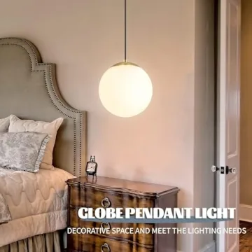 Elegant 6-inch Globe Pendant Light with Brass Finish