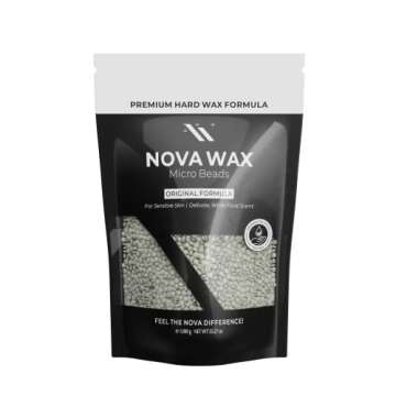 NOVA Wax 1000g (2.2lb) Hard Waxing Beads for Painless Hair Removal, Perfect for Brazilian, Bikini, F...
