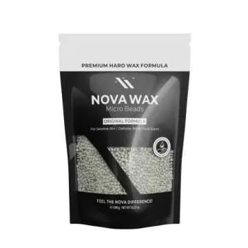NOVA Wax 1000g (2.2lb) Hard Waxing Beads for Painless Hair Removal, Perfect for Brazilian, Bikini, F...