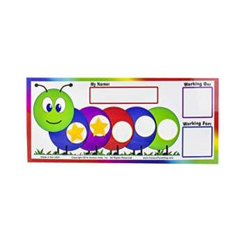 Kenson Kids “I Can Do It!” Caterpillar Token Board Dry Erase Star Chart for Kids Incentive – Ages 3-10 Colorful Magnetic Reward Chart with Positive-Reinforcement Stars and Customizable Goal Box.