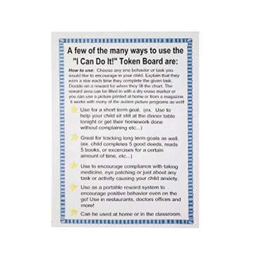 Kenson Kids “I Can Do It!” Caterpillar Token Board Dry Erase Star Chart for Kids Incentive – Ages 3-10 Colorful Magnetic Reward Chart with Positive-Reinforcement Stars and Customizable Goal Box.