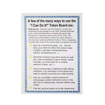 Kenson Kids “I Can Do It!” Caterpillar Token Board Dry Erase Star Chart for Kids Incentive – Ages 3-10 Colorful Magnetic Reward Chart with Positive-Reinforcement Stars and Customizable Goal Box.