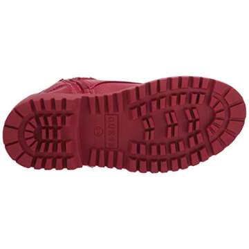 GUESS Women's ORANA Combat Boot, Red, 7