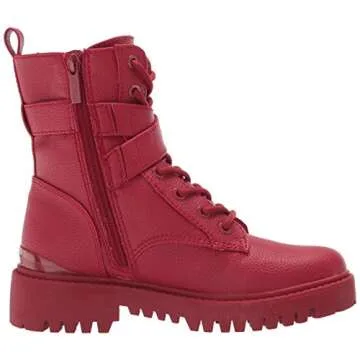 GUESS Women's ORANA Combat Boot, Red, 7