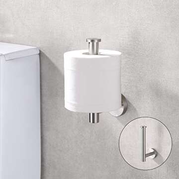 TASTOS Brushed Nickel Toilet Paper Holder - Modern Design