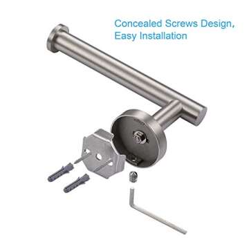 TASTOS Brushed Nickel Toilet Paper Holder - Modern Design