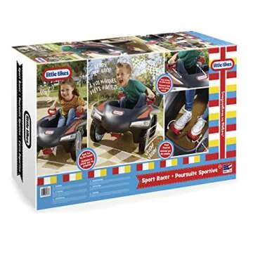 Little Tikes Jett Car Racer Black, Ride On Car with Adjustable Seat Back, Dual Handle Rear Wheel Steering, Racing Control, Kid Powered Fun, Great Gift for Kids, Toys for Girls Boys Ages 3-10 Years