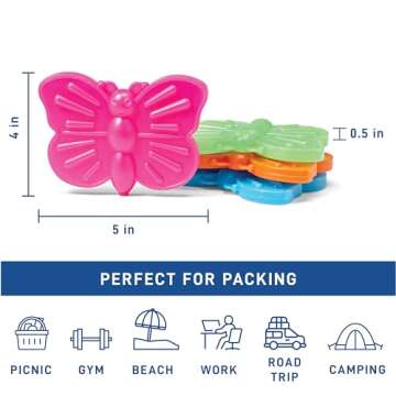 Fit & Fresh Kids Lunch Box Ice Packs, Multicolored Set