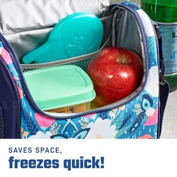 Fit & Fresh Kids Lunch Box Ice Packs, Multicolored Set