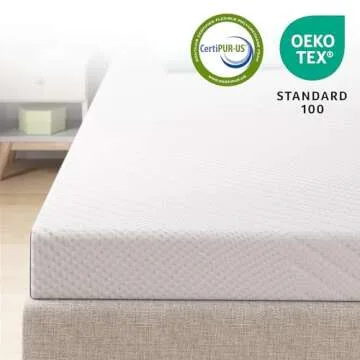 ZINUS Cooling Essential Memory Foam Mattress, Twin, White