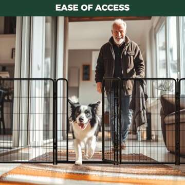 FXW Homeplus Indoor Dog Playpen - Stress-Free and Safe Play, 40 Inch 8 Panels for Medium and Large Dogs, Black│Patented