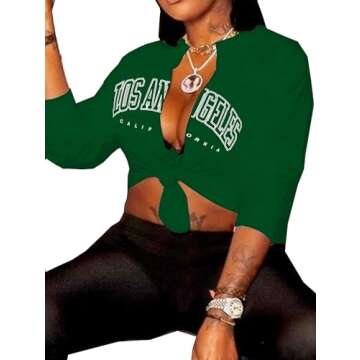 Zoyami Sexy Tie Front Crop Top for Women - Stylish & Chic