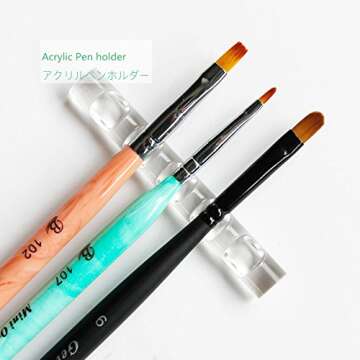 Set of 2 Nail Art Pen Holder, Gel Lip Nail Brush Carrier Rack, Crystal Pens Organizer for Beauty Tool Storage and Display (2pcs of Pen Holders)