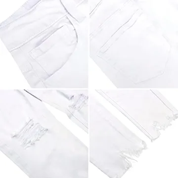 LONGYIDA Women's High Rise Ripped Skinny Jeans - Chic Comfort