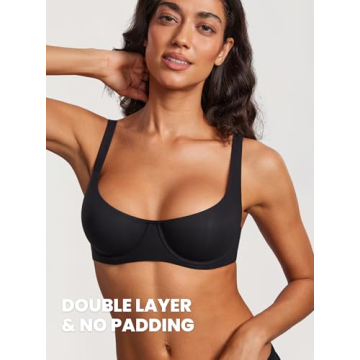 Comfortable Unlined Balconette Bra for Women in Black