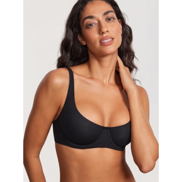 Comfortable Unlined Balconette Bra for Women in Black