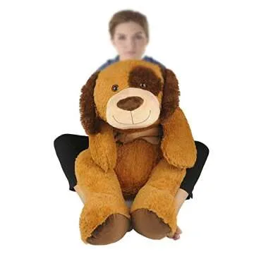 Giant Dog Stuffed Animals Cute Plush Soft Toys for Children Girlfriend Wife Gift, Light Brown 56 Inch, Valentine's Day Gifts Idea.