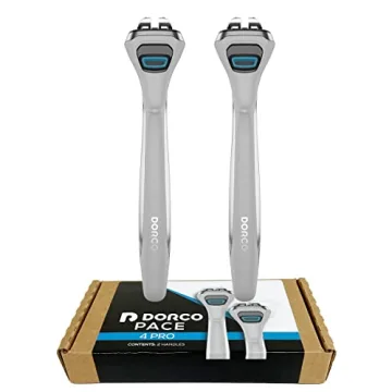 Dorco Pace 4 Pro Razor: Ultra-Sharp 4-Blade Shave with 2 Handles