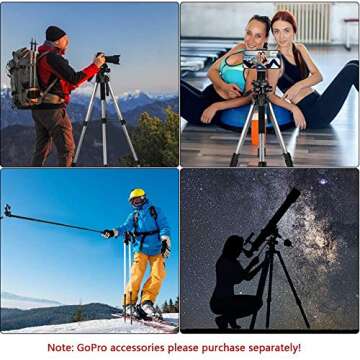 Versatile 72-Inch Tripod for DSLR & Phone - MH1 Silver