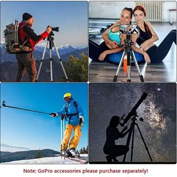 Versatile 72-Inch Tripod for DSLR & Phone - MH1 Silver