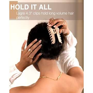 Dyrec 4 Pack Large Hair Clips for Women Thick Hair