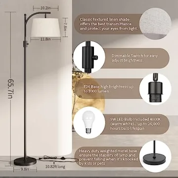 Stylish ANJIME Floor Lamp for Living Room and Office